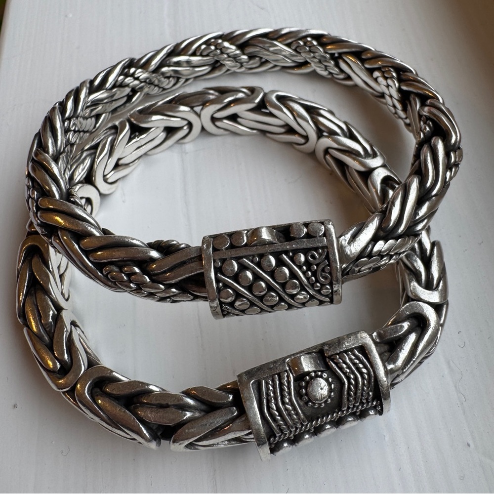 Heavy Sterling Silver Byzantine Bracelets – 925